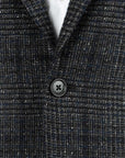 Belvest - Navy & Charcoal Check 'Natural Soft' Wool, Silk & Cashmere Jacket JACKETS Belvest