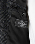 Belvest - Navy & Charcoal Check 'Natural Soft' Wool, Silk & Cashmere Jacket JACKETS Belvest