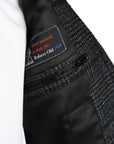 Belvest - Navy & Charcoal Check 'Natural Soft' Wool, Silk & Cashmere Jacket JACKETS Belvest