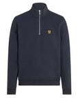 Belstaff - Dark Ink Quarter Zip Cotton Sweatshirt SWEATS Belstaff