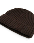 Robert Old - Fisherman Knit 8ply Cashmere Hat - Ebony Brown CAPS & HATS Robert Old