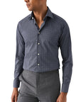 Eton - Dark Blue Micro Floral Signature Twill Slim Fit Shirt L/S SHIRTS Eton
