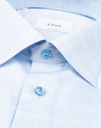Eton - Blue Prince of Wales Check Twill Contemporary Fit Shirt L/S SHIRTS Eton