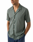 Eton - Green Geometric Print Resort Short Sleeve Shirt S/S SHIRTS Eton