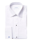 Eton - White Plissé Black Tie Slim Fit Tuxedo Shirt L/S SHIRTS Eton