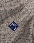 Fedeli - Flannel Melange 'Ande' Cable Knit Alpaca Wool Half Zip Sweater
