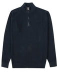 Fedeli - Midnight Blue Paul Giza Organic Cotton Quarter-Zip Sweater