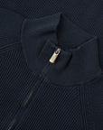 Fedeli - Midnight Blue Paul Giza Organic Cotton Quarter-Zip Sweater