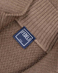 Fedeli - Sienna Beige 'Flavonio' Virgin Wool Half Zip Sweater