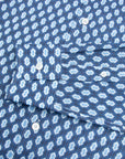Fedeli - Navy Geometric Print Sean Panamino Cotton Long Sleeve Shirt L/S SHIRTS FEDELI