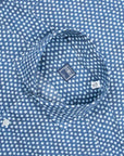 Fedeli - Navy Blue Micro Print Sean Panamino Cotton Long Sleeve Shirt L/S SHIRTS FEDELI