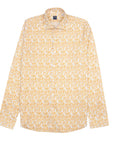 Fedeli - Orange Print Sean Panamino Cotton Long Sleeve Shirt L/S SHIRTS FEDELI