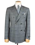 Belvest - Grey Check 'CEO' Double-Breasted Wool Suit SUITS Belvest