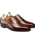 Crockett & Jones - Hallam Brown Dark Calf Oxford Shoes - E Fitting SHOES Crockett & Jones