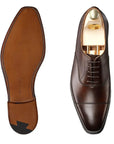 Crockett & Jones - Hallam Brown Dark Calf Oxford Shoes - E Fitting SHOES Crockett & Jones