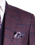 Robert Old - Navy & Red Check Wool, Silk & Cashmere Jacket JACKETS Robert Old