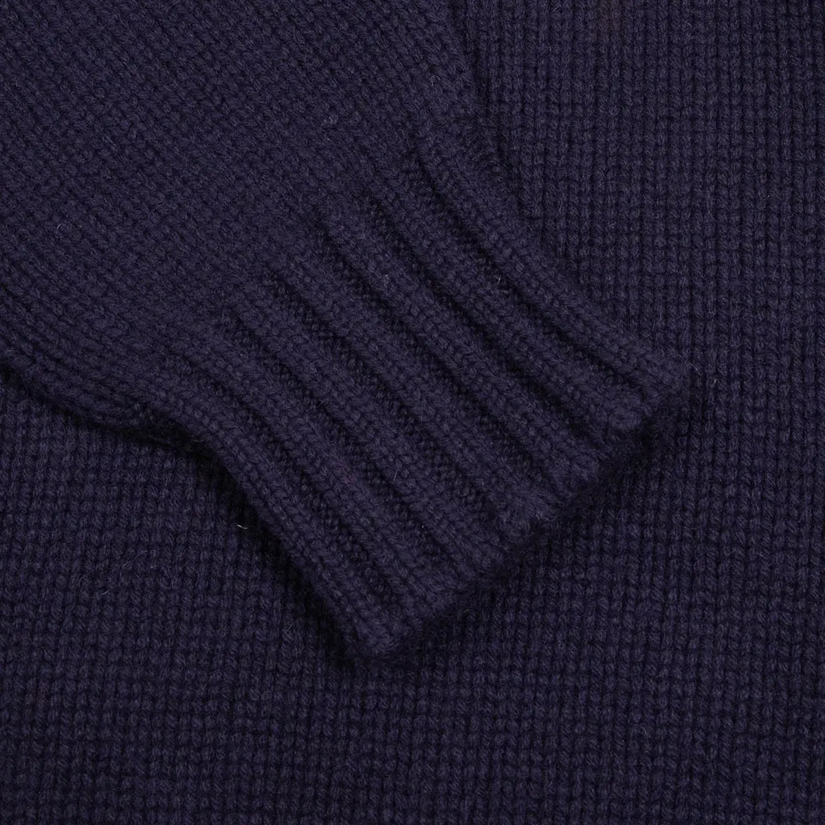 Robert Old - Nero Navy Cromarty Button Neck 8 ply Cashmere Sweater CASHMERE Robert Old