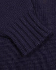 Robert Old - Nero Navy Cromarty Button Neck 8 ply Cashmere Sweater CASHMERE Robert Old