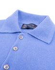 Robert Old - Isfahan Blue Balvenie 3 Button 4ply Cashmere Polo Sweater CASHMERE Robert Old