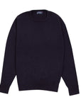Robert Old - Dark Navy Tiree 4ply Crew Neck Cashmere Sweater CASHMERE Robert Old