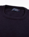 Robert Old - Dark Navy Tiree 4ply Crew Neck Cashmere Sweater CASHMERE Robert Old