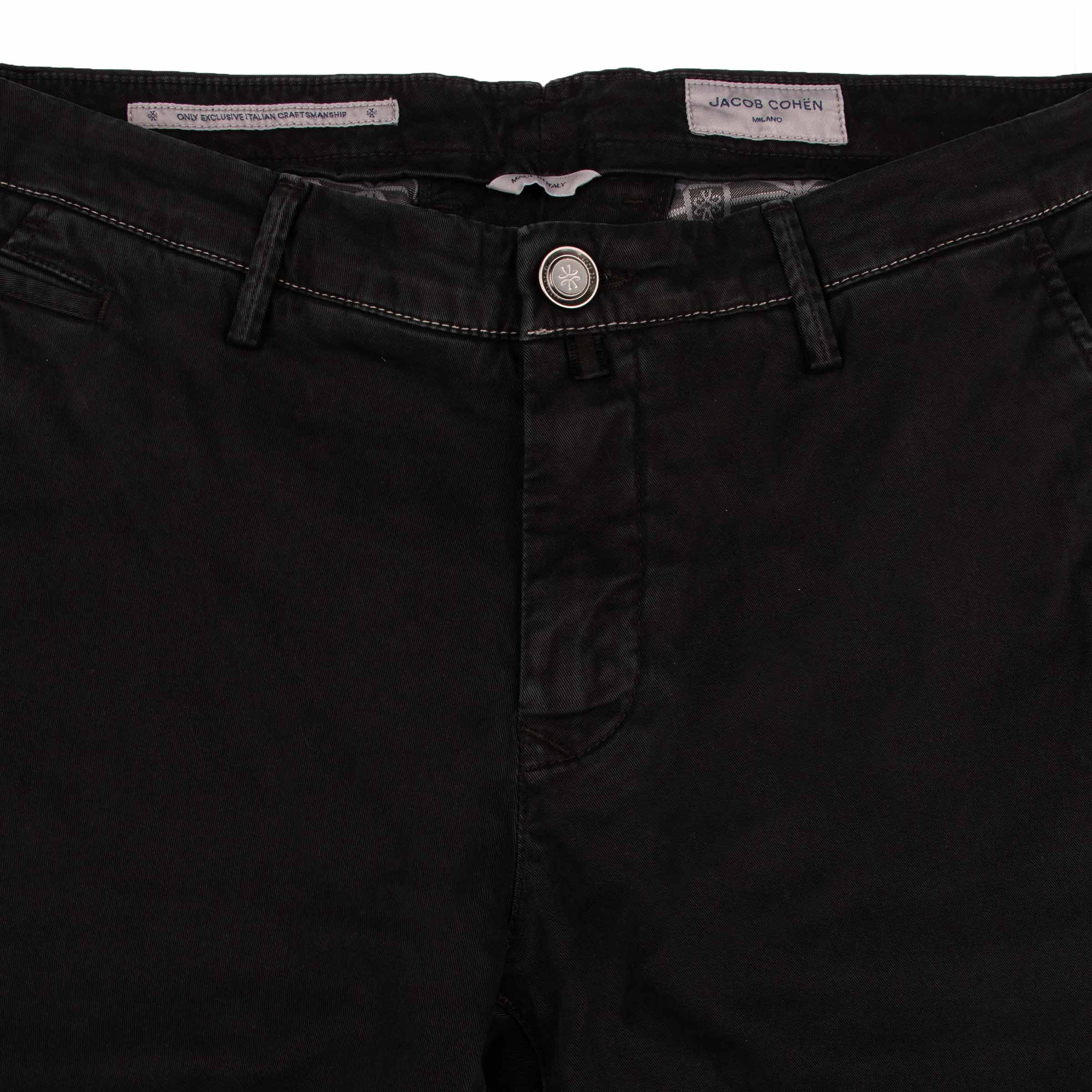 Jacob Cohen - Black 'Bobby' Slim Fit Cotton Twill Chino Trousers CASUAL TROUSERS Jacob Cohen