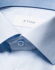 Eton - Light Blue Check Cotton TENCEL™ Lyocell Contemporary Shirt L/S SHIRTS Eton