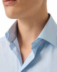 Eton - Light Blue Check Cotton TENCEL™ Lyocell Contemporary Shirt L/S SHIRTS Eton