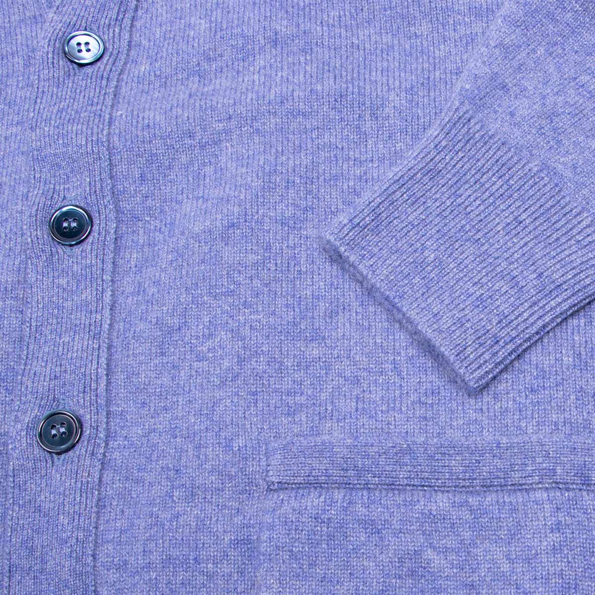 Robert Old - Lapis Blue Mallaig 4ply Cashmere Cardigan CASHMERE Robert Old