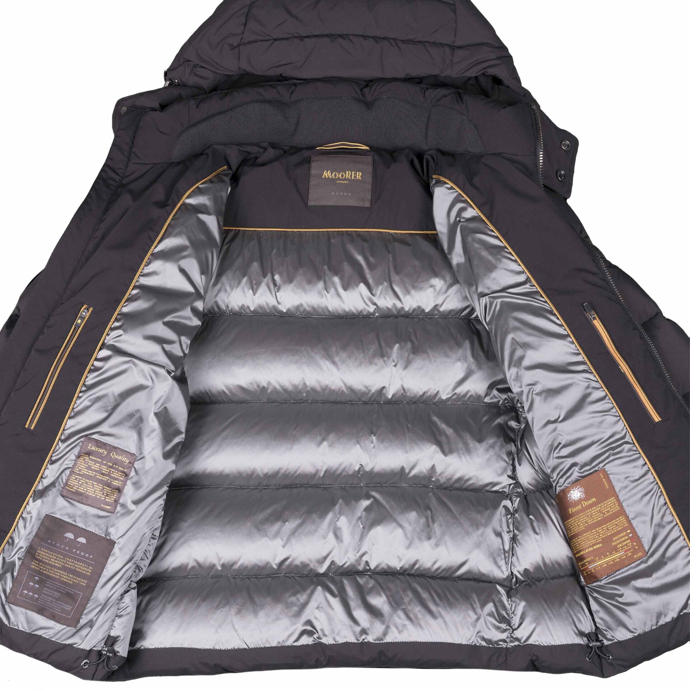 Moorer - Nero Black 'Brett' Bomber Down-filled Jacket BLOUSONS MooRER