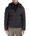 Moorer - Nero Black 'Brett' Bomber Down-filled Jacket BLOUSONS MooRER