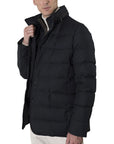 Moorer - Dark Blue 'Ilvo' Down-filled Quilted Jacket BLOUSONS MooRER
