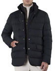 Moorer - Dark Blue 'Ilvo' Down-filled Quilted Jacket BLOUSONS MooRER