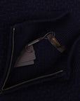 Moorer - Navy ‘Terni’ Knit Zip Neck Cashmere and Silk Sweater KNITWEAR MooRER