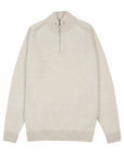 Moorer - Oatmeal ‘Fedro’ Knit Zip Neck Virgin Wool Sweater KNITWEAR MooRER