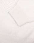 Moorer - White ‘Orvieto' Cable Knit Crew Neck Virgin Wool Sweater