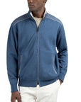 Paul & Shark - Blue Soft Cool Touch with Typhoon® Details Wool zip-Up Sweater KNITWEAR Paul & Shark