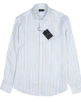Paul & Shark - Beige and White Striped Soffio Linen Long Sleeve Shirt L/S SHIRTS Paul & Shark