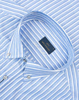 Paul & Shark - Blue Striped Oxford Cotton Long Sleeve Shirt L/S SHIRTS Paul & Shark