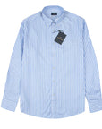 Paul & Shark - Blue Striped Oxford Cotton Long Sleeve Shirt L/S SHIRTS Paul & Shark