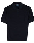 Paul & Shark - Navy Textured Knitted Polo Shirt
