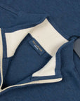 Paul & Shark - Blue Soft Half Zip Cotton Sweater KNITWEAR Paul & Shark