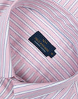 Paul & Shark - Pink & White Striped Oxford Cotton Long Sleeve Shirt L/S SHIRTS Paul & Shark