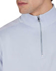 Paul & Shark - Skyride Blue Piuma cotton with Typhoon® details Half‑zip sweater KNITWEAR Paul & Shark
