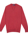 Robert Old - Poppy Melange Chatsworth 2ply V-Neck Cashmere Sweater CASHMERE Robert Old