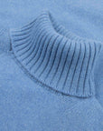 Robert Old - Suez Blue Portree 4ply Roll Neck Cashmere Sweater CASHMERE Robert Old