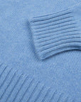 Robert Old - Suez Blue Portree 4ply Roll Neck Cashmere Sweater CASHMERE Robert Old