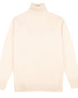 Robert Old - White Undyed Portree 4ply Roll Neck Cashmere Sweater CASHMERE Robert Old