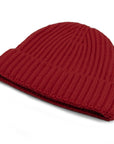 Robert Old - Fisherman Knit 8ply Cashmere Hat - Ruby Red CAPS & HATS Robert Old
