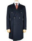 Robert Old - Navy Camel Hair Double-Breasted Overcoat crafted with Loro Piana Fabric